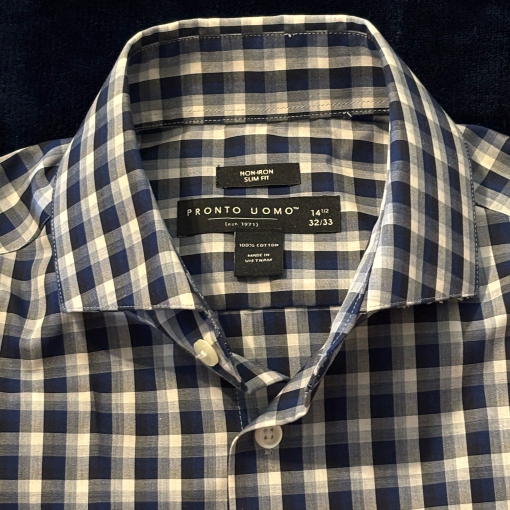 Size 14.5 1/2 32 33 Pronto Uomo‎ Shirt Long Sleeve